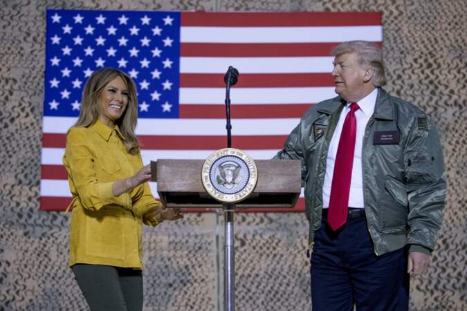 Donald et Melania Trump rendent visite aux troupes américaine en Irak