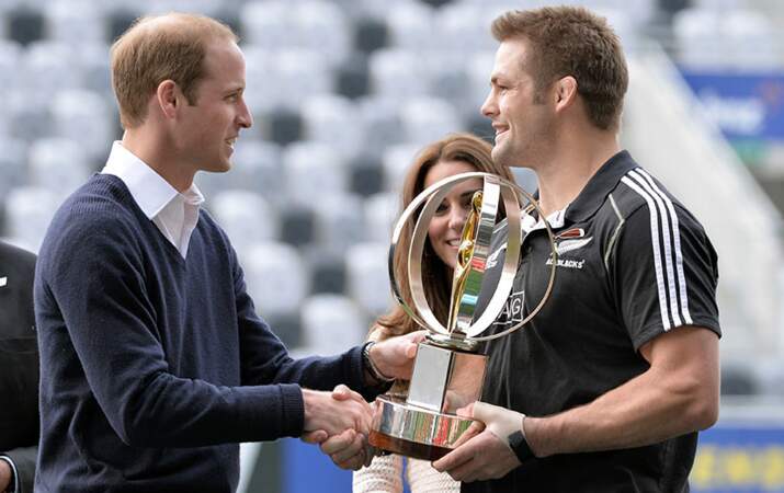 Le Prince William et Richie McCaw, champion du monde de rugby néo-zélandais