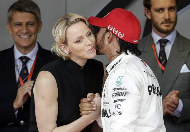 Charlène de Monaco et Lewis Hamilton au Grand Prix de Formule 1 de Monaco le 26 Mai 2019