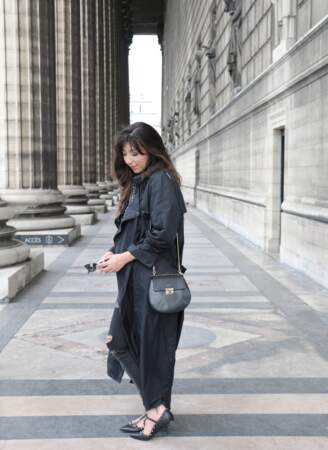 Marieluvpink et son trench pliable Isabel Marant