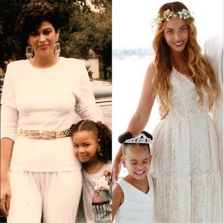 Beyoncé aux côtés de sa mère et de sa fille
