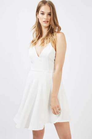 Shopping robes de mariées :  robe patineuse à bretelles, Topshop, 50€