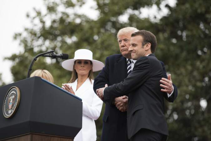 Melania et Donald Trump reçoivent Brigitte et Emmanuel Macron à la Maison Blanche