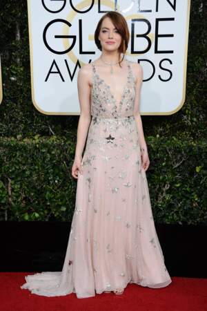 Golden Globes 2017 : Emma Stone, délicieuse en Valentino