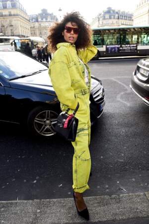 Tina Kunakey, au défilé Stella McCartney lors de la fashion week de Paris, le 5 mars 2018