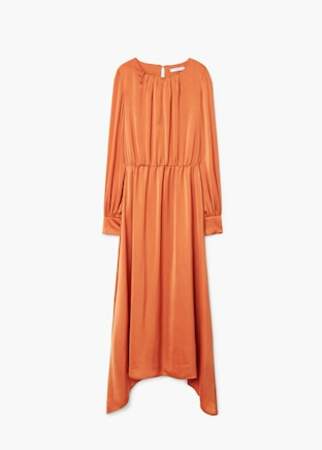 Robe longue satinée, Mango, 59,99 euros