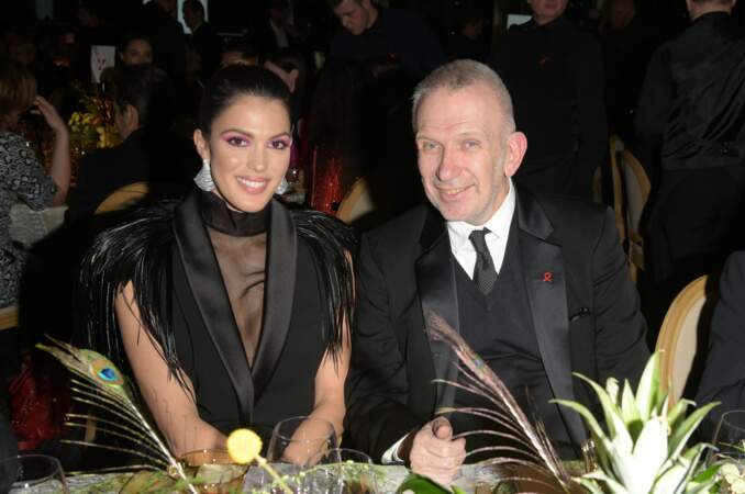 Jean-Paul Gaultier et Iris Mittenaere au dîner de la mode et du Sidaction, le jeudi 24 janvier, à Paris