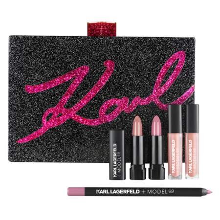 La collection de maquillage de Karl Lagerfeld x ModelCo - Minaudière avec kit pour les lèvres, 165 euros