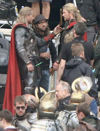 Chris Hemsworth et sa doublure dans Thor