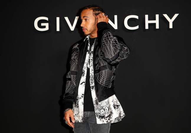 Lewis Hamilton au défilé Givenchy, dimanche 3 mars à la fashion week Paris