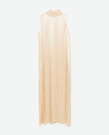 Zara robe en satin à col cheminée 49,95€