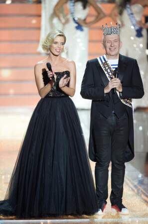 Sylvie Tellier aux côtés de Jean-Paul Gaultier lors de l'élection de Miss France 2016