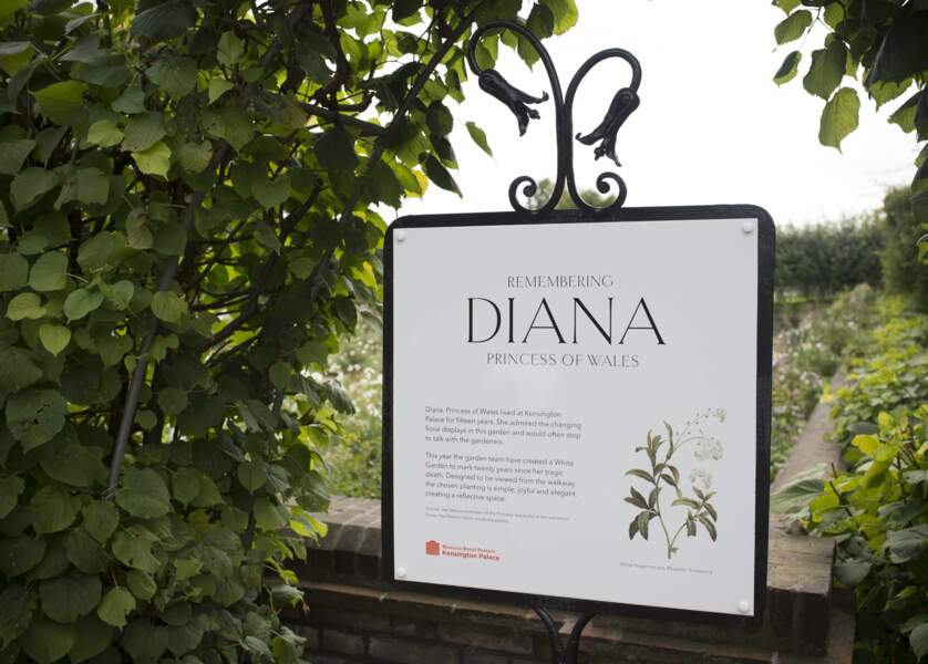 Le jardin éphémère de Kensington Palace en hommage à Diana à l'occasion du 20ème anniversaire de sa disparition