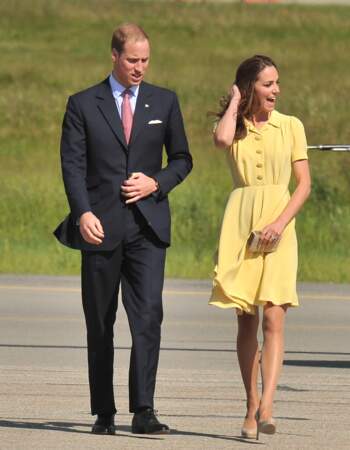 Kate Middleton avec sa robe patineuse jaune 