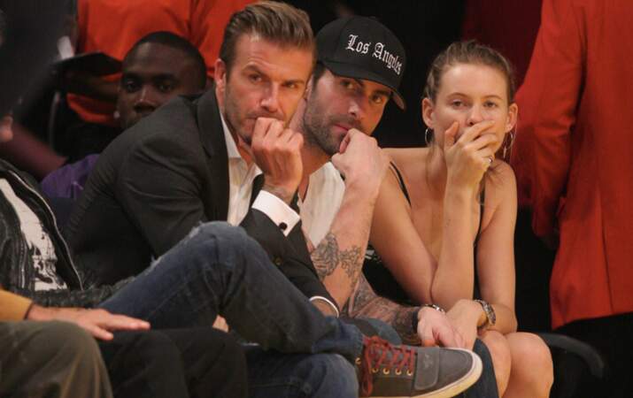 David Beckham avec Adam Levine et petite amie