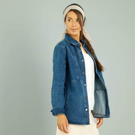 15 pièces modes à shopper chez Kiabi : Veste saharienne en jean oversize, 12 euros au lieu de 30 euros