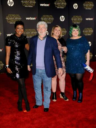 George Lucas avec son épouse Melody et ses deux filles Katie et Amanda