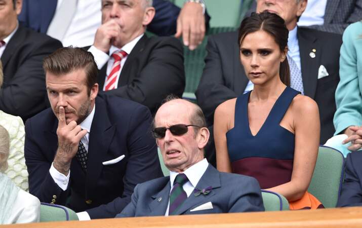 David et Victoria Beckham sur le court central de Wimbledon