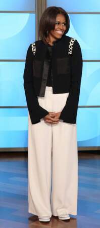 Michelle Obama en noir et blanc chez Ellen DeGeneres