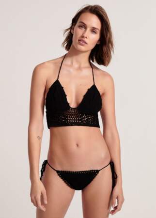 Bikini noir en crochet, Mango, 41,98 euros