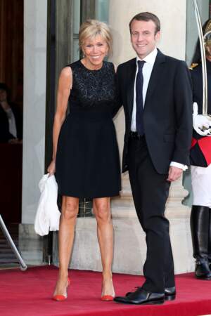 Le look de Brigitte Macron - 2 juin 2015 : à l'Elysée pour la visite du roi Felipe VI