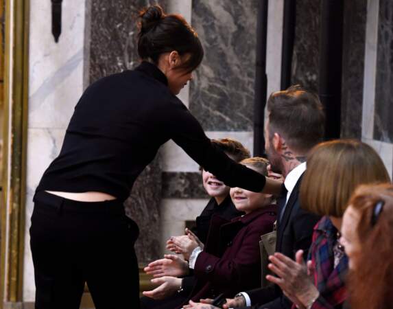 Victoria Beckham et sa famille à la fashion week de New York, le 11 février 2018
