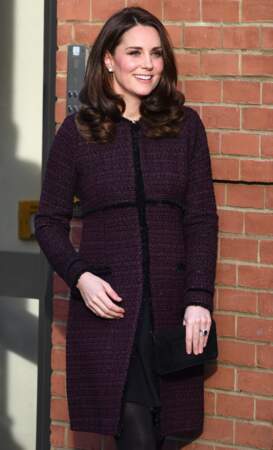 Kate Middleton dans un manteau Séraphine, le 12 décembre à Londres
