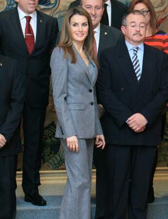 Février 2013 : audience au palais de Zarzuela à Madrid en présence de la princesse Letizia