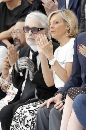 Fashion week Hommes, défilé Dior : Karl Lagerfeld et Hélène Arnault