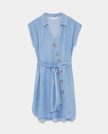 Robe chemise à boutons, Zara, 39,95 euros