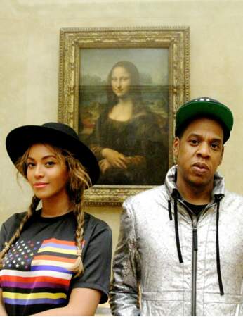 Beyoncé et Jay-Z devant La Joconde de Leonard de Vinci