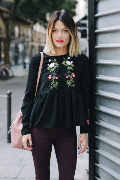 #CarolineReceveurxMissguided : blouse brodée, 35€
