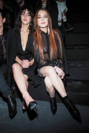 Lindsay Lohan au défilé Saint Laurent, ce mardi 26 février, à la fashion week de Paris