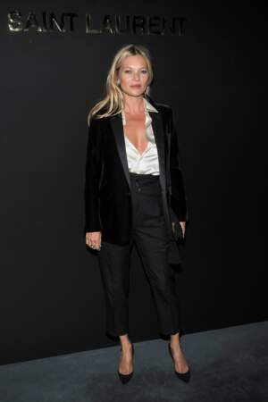 Kate Moss au défilé Saint Laurent, ce mardi 26 février, à la fashion week de Paris