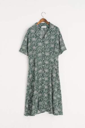 Robe imprimée à boutonnage, Olive Clothing, 90 euros