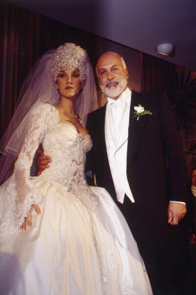 Robes de mariée de stars : Céline Dion et René Angelil en 1994. Ambiance Reine des Neiges