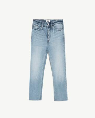 Jean droit taille haute, Zara, 29,95 euros
