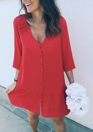 Robe Esther rouge, Easy Clothes, 29 euros