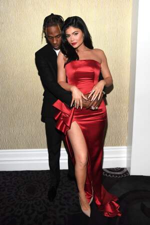 Travis Scott et Kylie Jenner lors du Pre-GRAMMY Gala à Beverly hills en 2019