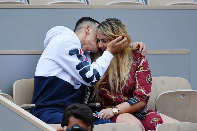Marion Bartoli et le joueur de football belge Yahya Boumediene à Roland Garros le 22 mai 2019