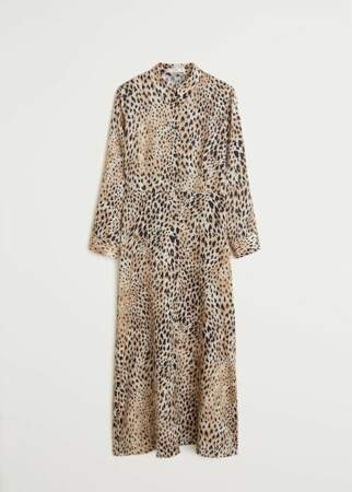 Robe chemise léopard, Mango, 49,99€