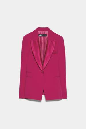Veste de blazer avec col satiné, Zara, 59,95€