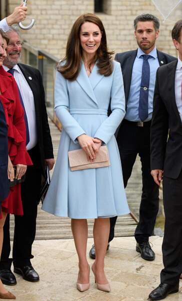 2017 : Kate Middleton toujours avec un manteau bleu ciel 