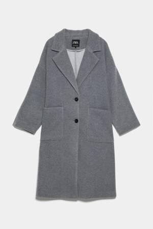 Manteau oversize à poche, Zara, 41,97€