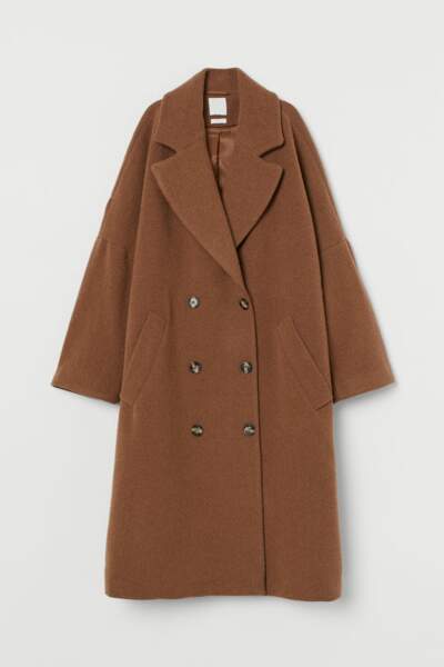 Manteau à double boutonnage, H&M, 89,99€ au lieu de 129€