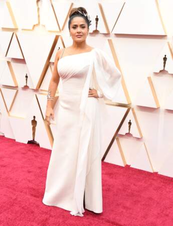 Oscars 2020 : Salma Hayek dans un look immaculé 