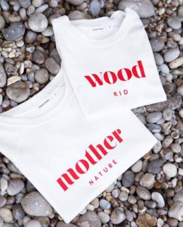 T-shirt Mother nature femme en coton bio ivoire, Emoi Emoi, 35€