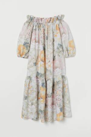 Robe longue épaules dénudées, H&M, 17,99€