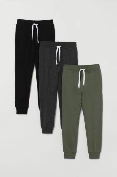 Lot de 3 pantalons jogger, H&M, 29,99€ 