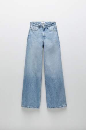Jean taille normale à jambes super larges, Zara, 39,95€